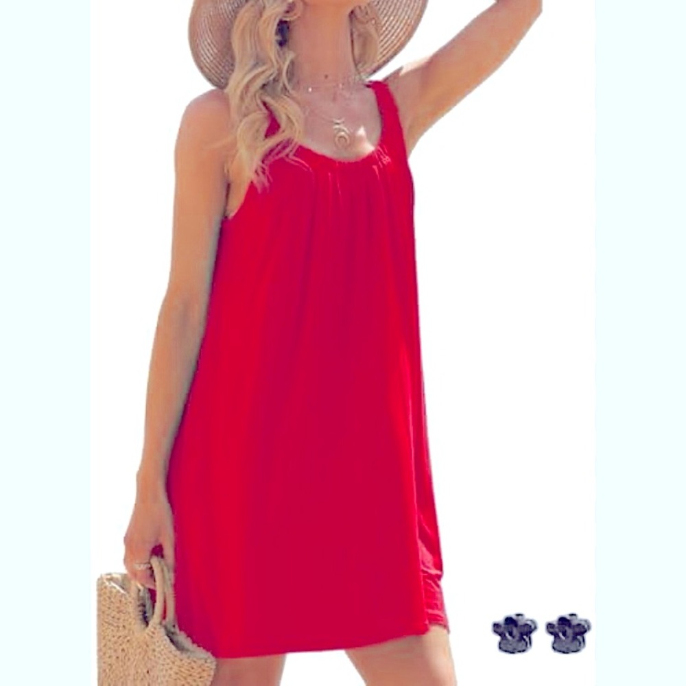 Charming Charlie- Cotton Sleeveless Swing Dress with Pockets. Size: Medium